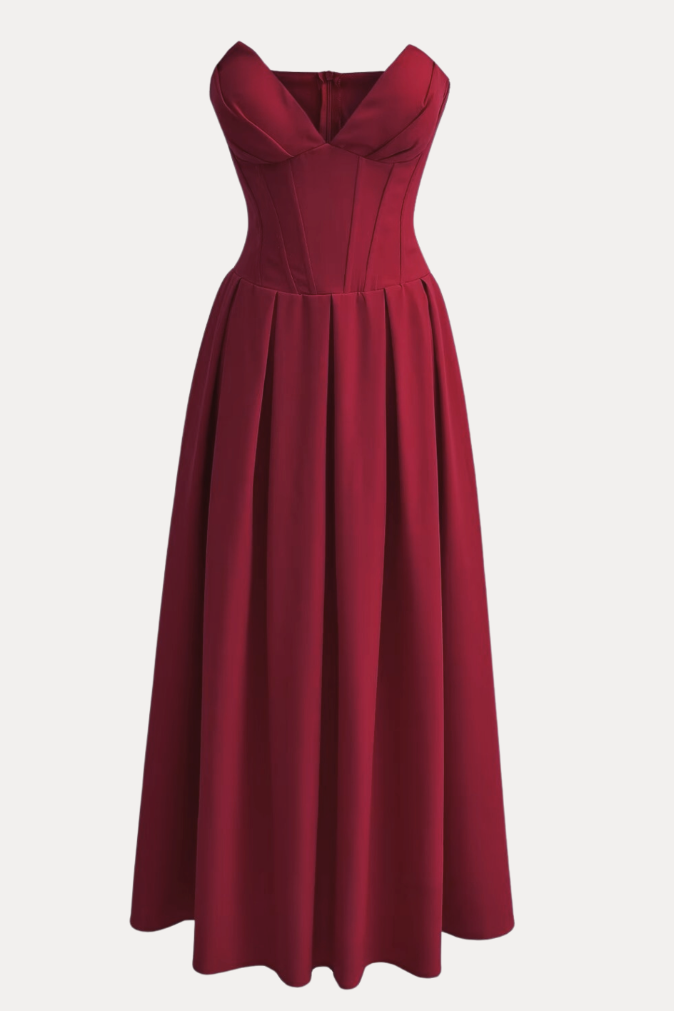 Vestido midi con corsé sin tirantes de Marina