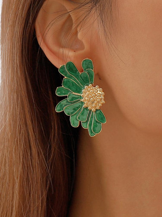 Pendientes de media flor Sibyl