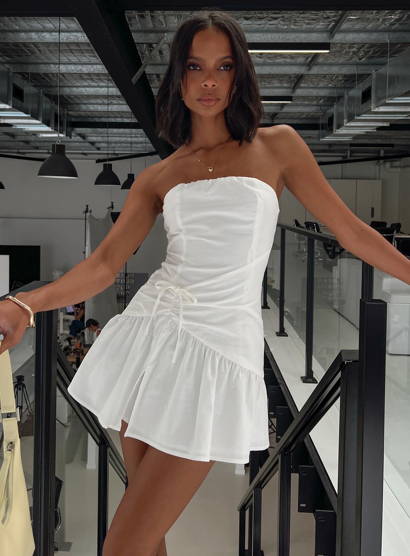 Archetype Strapless Mini Dress White