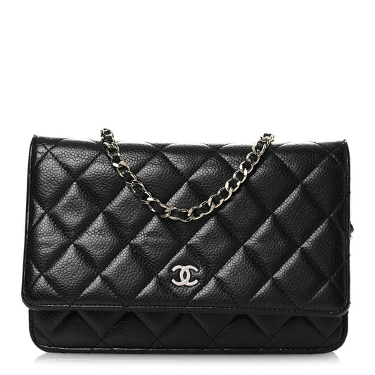 Caviar Quilted Wallet On Chain WOC Black