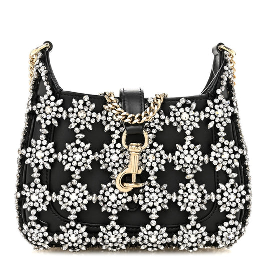 Calfskin Crystal Mini Jackie Notte Bag Black