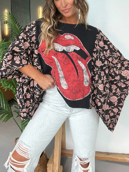 Camiseta negra Mix &amp; Match de los Rolling Stones