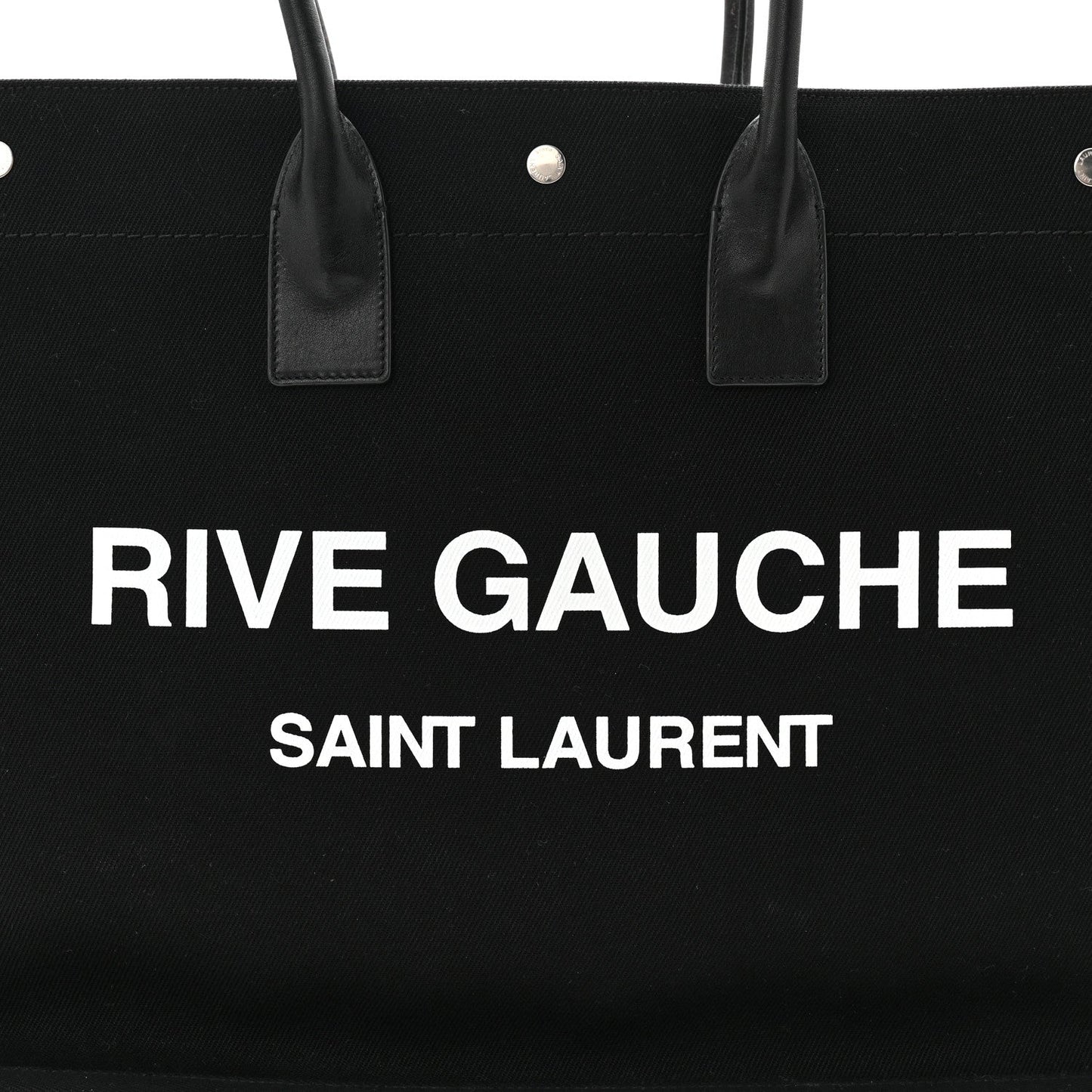 Linen Calfskin Rive Gauche Tote Black