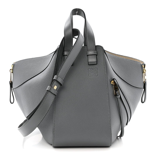 Grained Calfskin Small Hammock Shoulder Bag Asphalt
