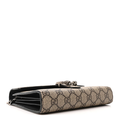 GG Supreme Monogram Mini Dionysus Chain Wallet Beige Black