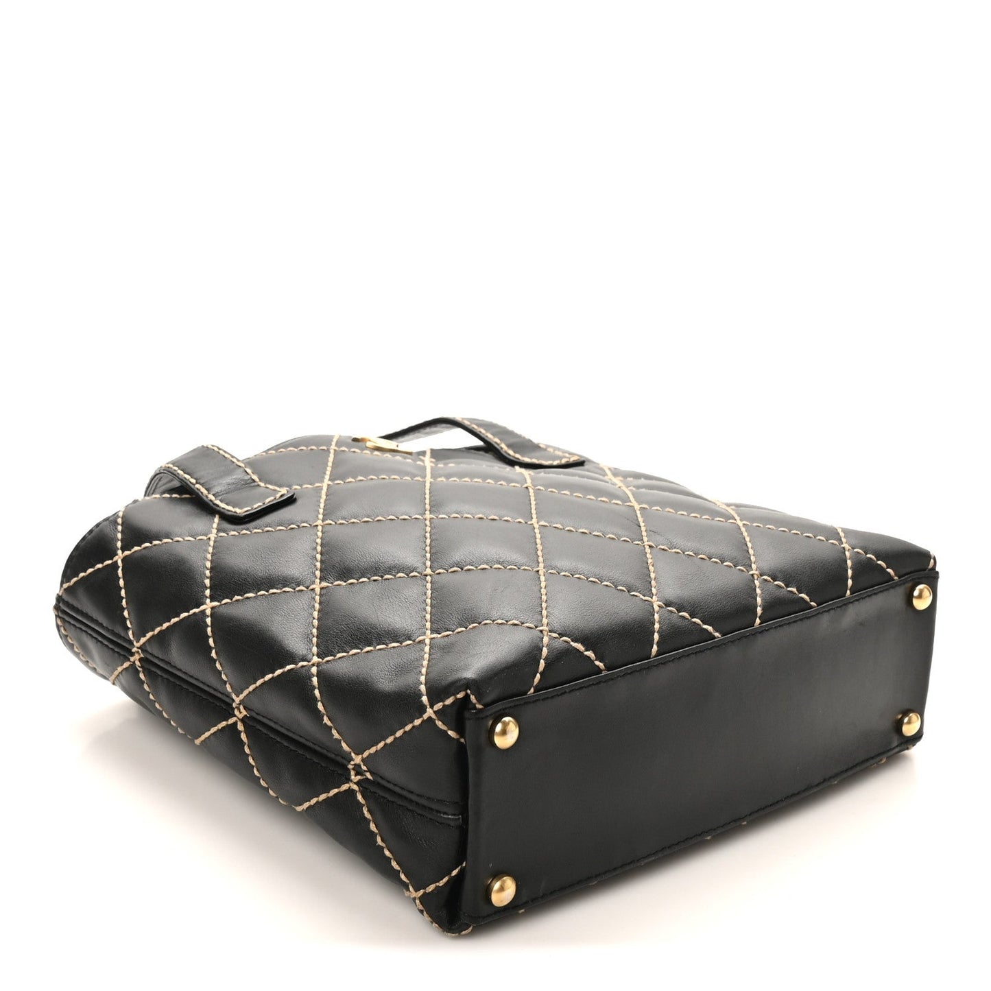 Calfskin Wild Stitch Tote Black