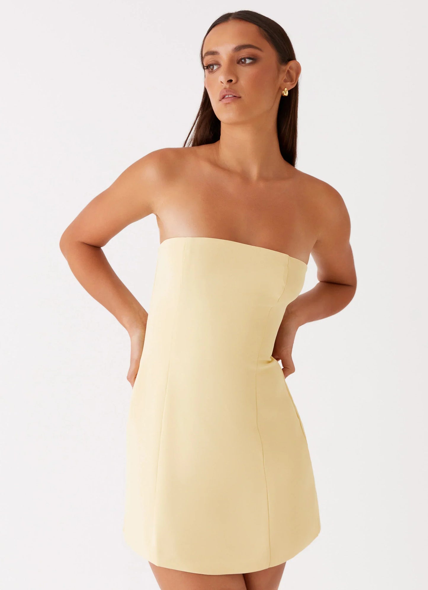 Ayanna Strapless Mini Dress - Yellow
