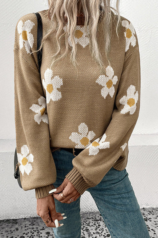 Nuevo suéter jacquard de manga larga de moda de otoño e invierno.