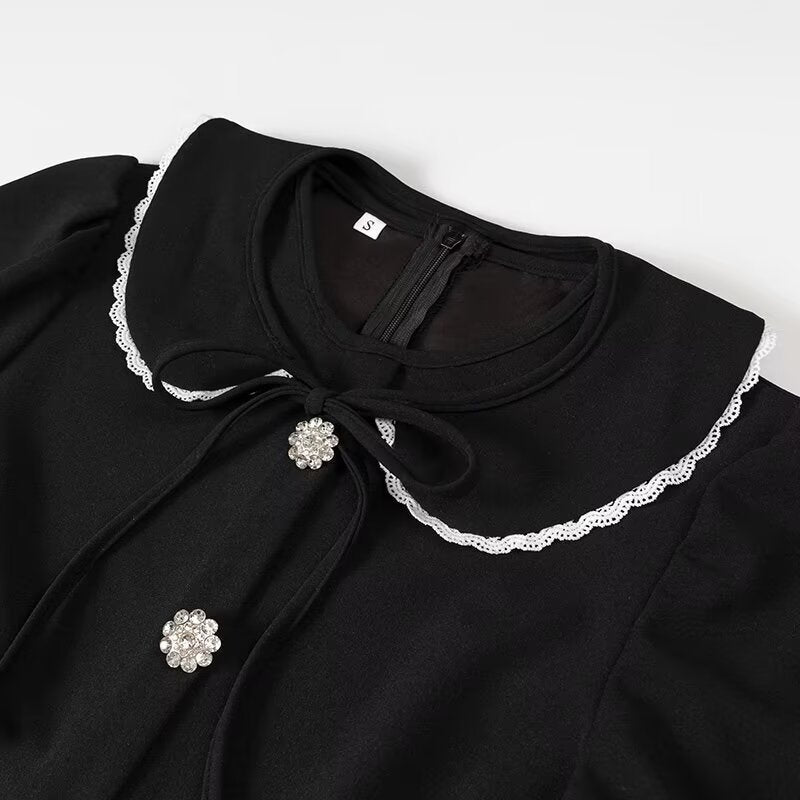 Evie A-Line Dress with Spliced Collar