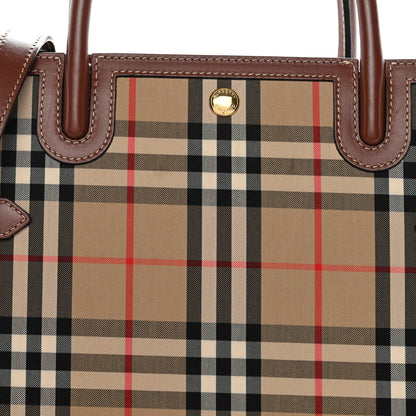 Calfskin Vintage Check Two Handle Title Bag Archive Beige