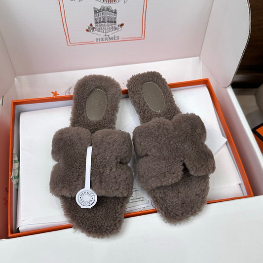 HM Oran Sandal Taupe Wool 598205