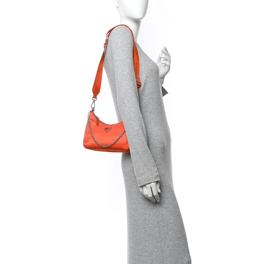 Re-Nylon Saffiano Re-Edition 2005 Shoulder Bag Arancio
