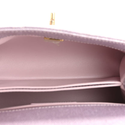 Metallic Caviar Quilted Mini Coco Handle Flap Light Pink