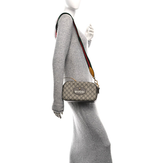 GG Supreme Monogram Web Neo Vintage Shoulder Bag Beige New Acero Crop