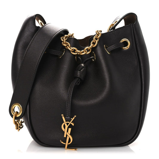 Calfskin Cassandre Supple Bucket Bag Black
