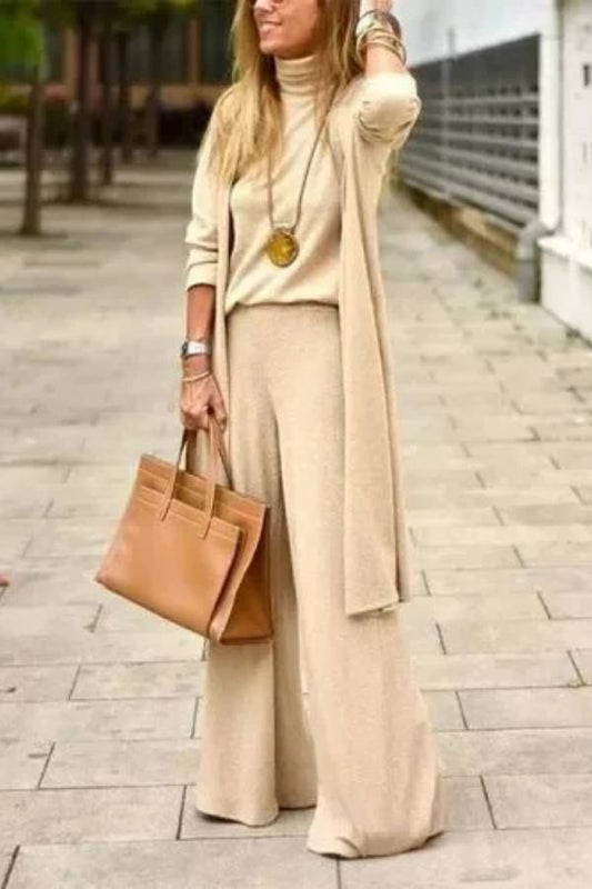 Conjunto largo de tres piezas de moda casual