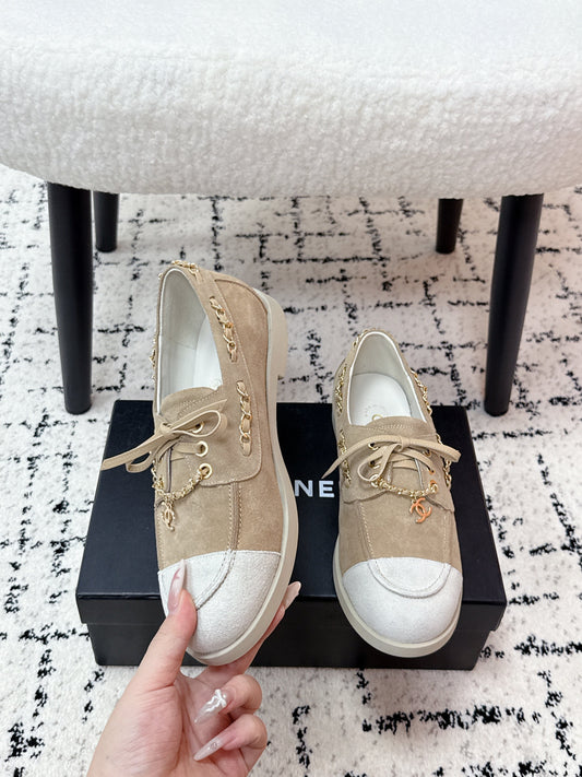 CC Cruise 25/26 Moccasins Warm Taupe White Suede