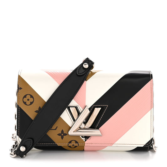 Epi Reverse Monogram Twist Chain Wallet Rose Ballerine