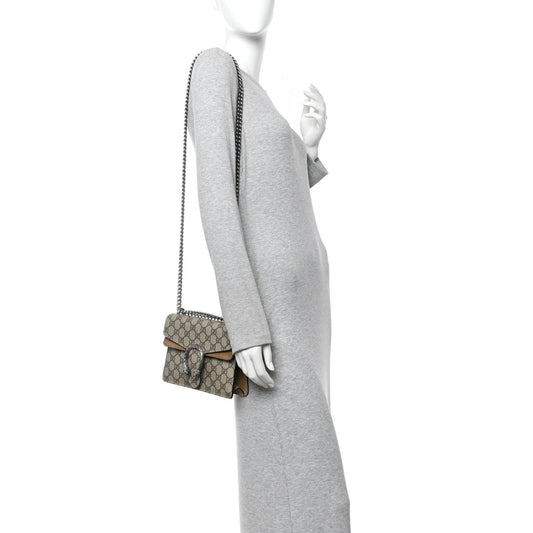 GG Supreme Monogram Mini Dionysus Shoulder Bag Taupe