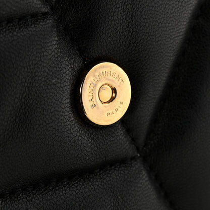 Lambskin Quilted Toy Loulou Puffer Monogram Chain Satchel Black
