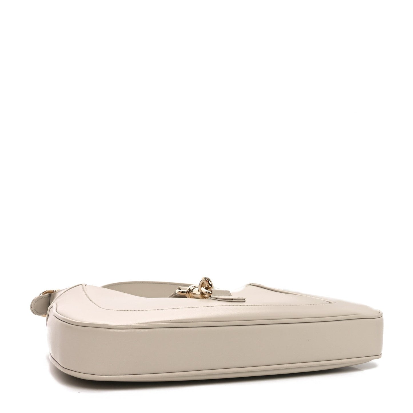 Ancora Calfskin Web Small Jackie Shoulder Bag Light Grey