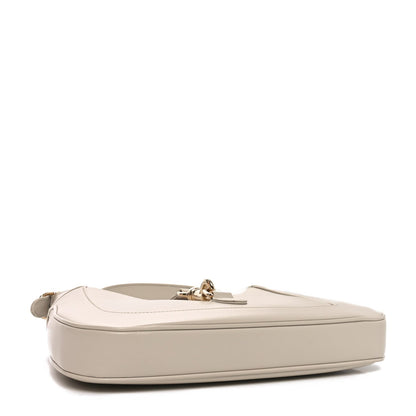 Ancora Calfskin Web Small Jackie Shoulder Bag Light Grey