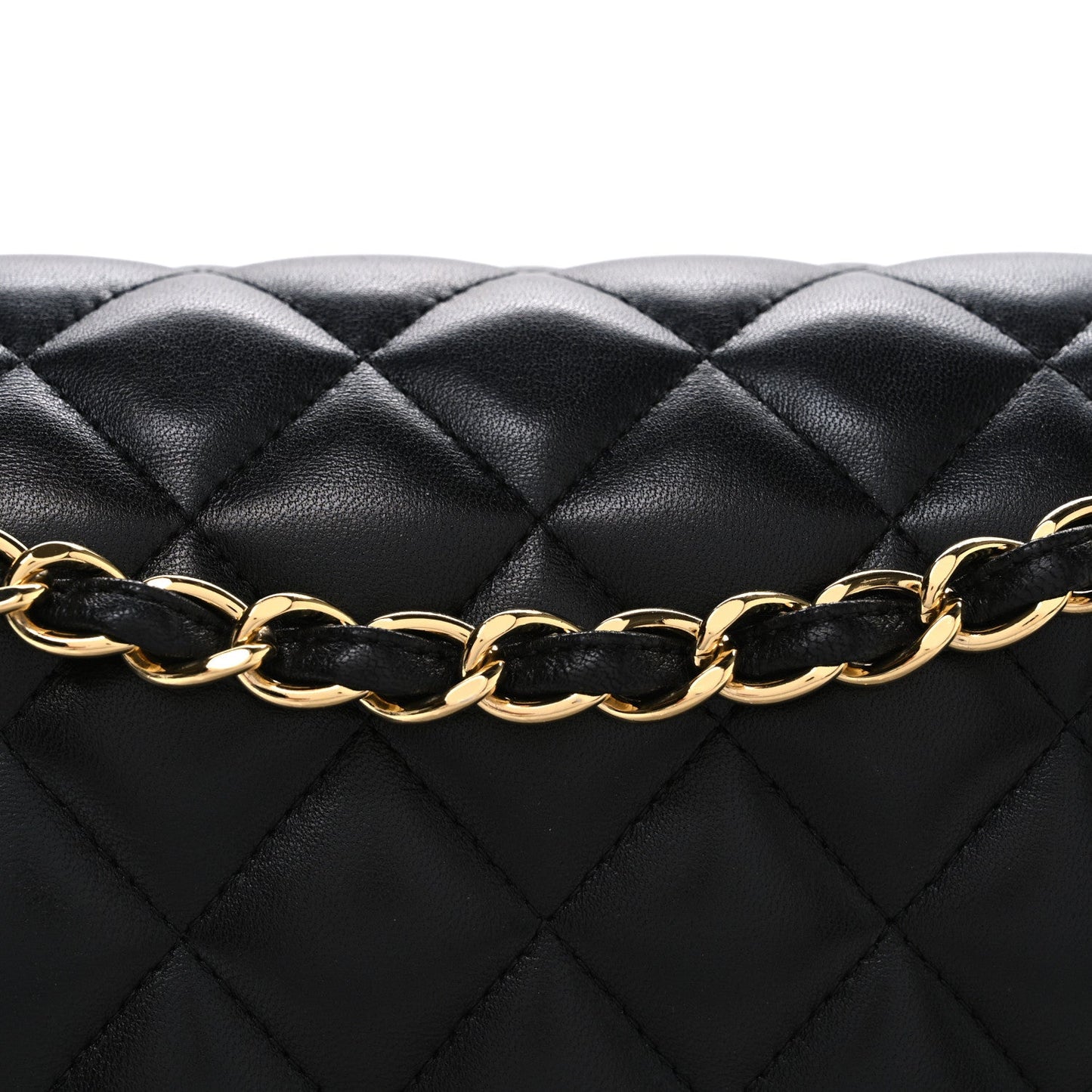 Lambskin Quilted Jumbo Double Flap Black