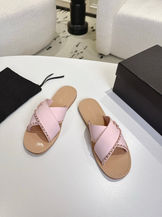 CC Cruise 2025/26 Mules Pink Light Beige Calfskin 570314