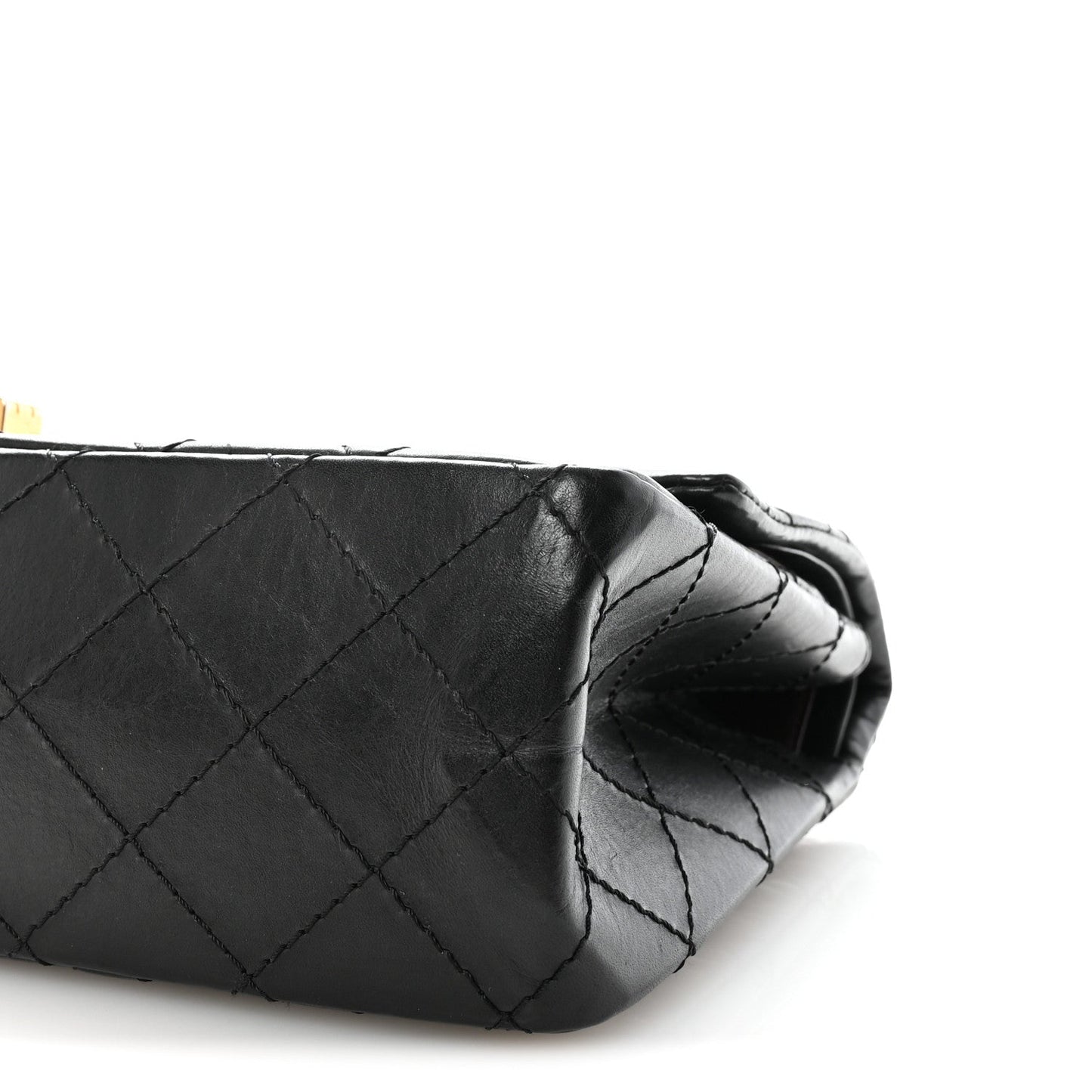 Aged Calfskin Quilted 2.55 Reissue 226 Flap Black