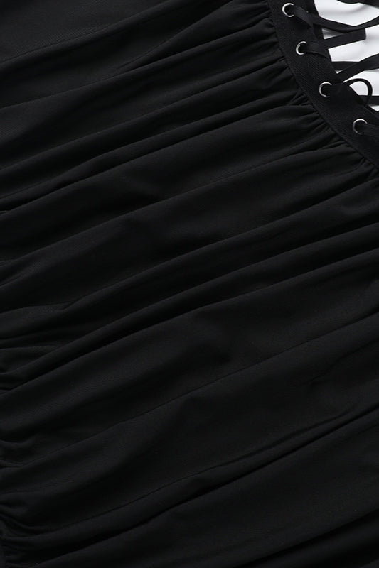 Stylish Strappy Ruched Waist Maxi Dress