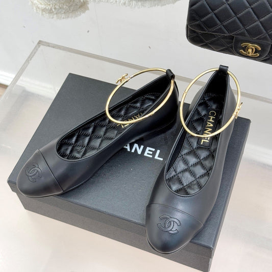 CC 26C Ribbon Double C Camellia Mary Jane Black Lambskin
