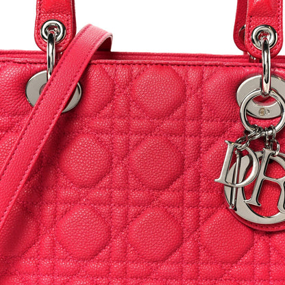 Grained Calfskin Cannage Medium Lady Dior Pink