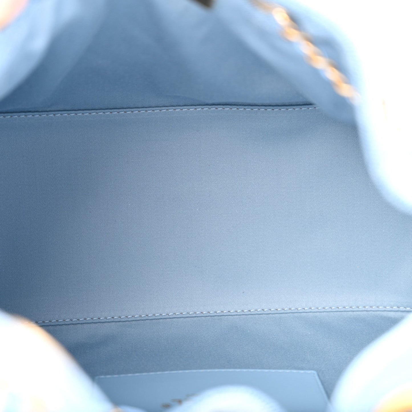 Washed Denim Quilted Small Chanel 25 Handbag Blue