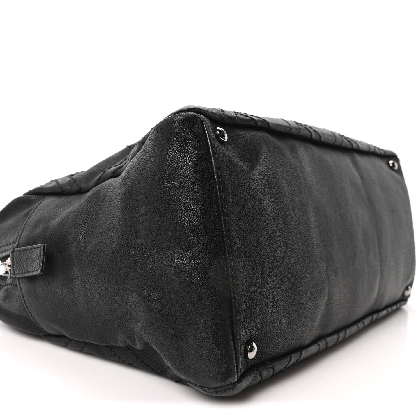 Calfskin Large Diamond Stitch Tote Black