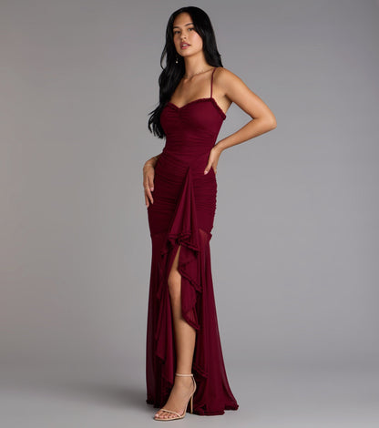 Sherrie Mesh Slit Mermaid Formal Dress