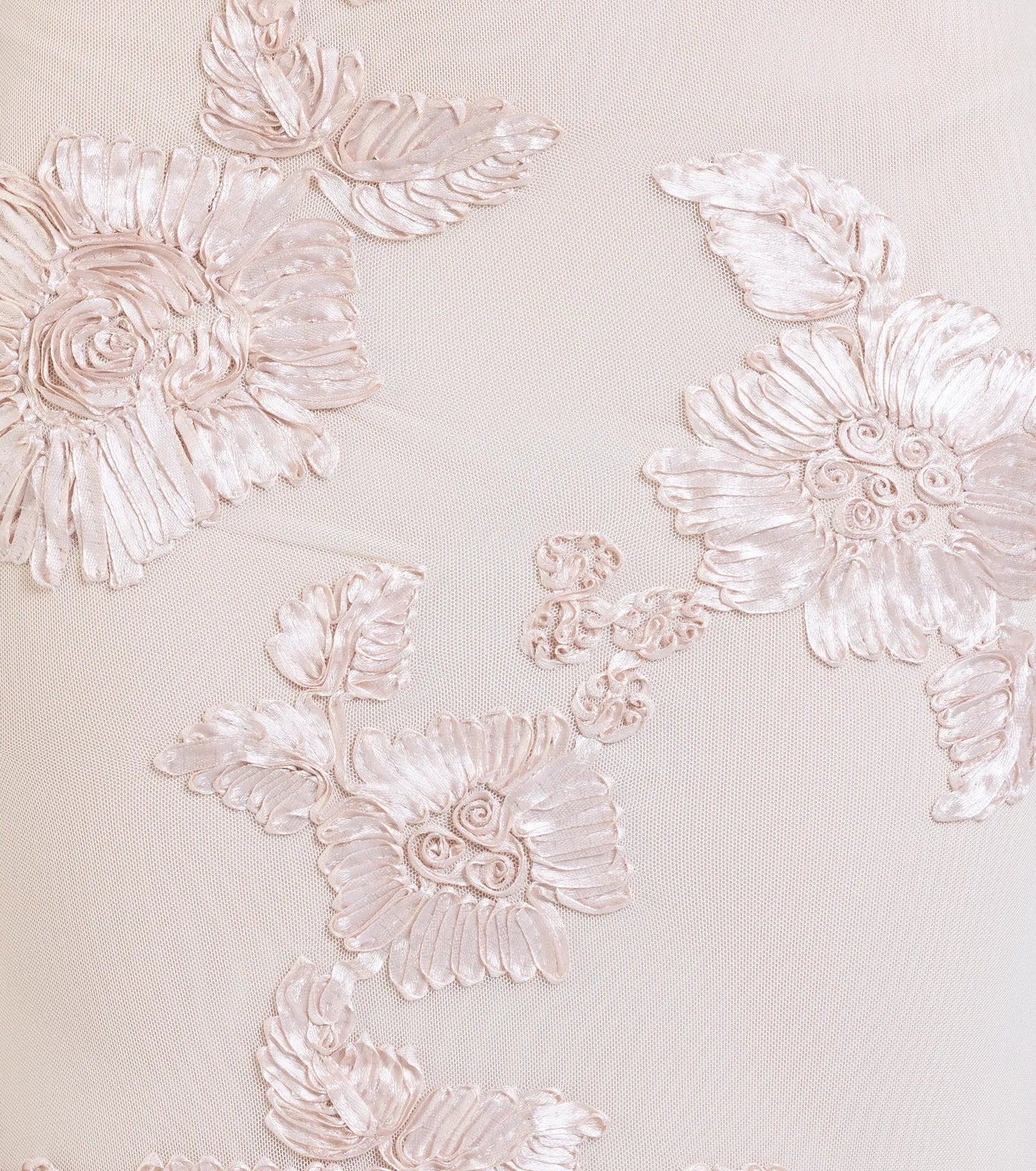 Gabi Lace-Up Floral Trim Mermaid Formal Dress