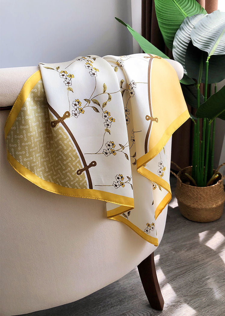 Maribel - Floral Satin Square Scarf