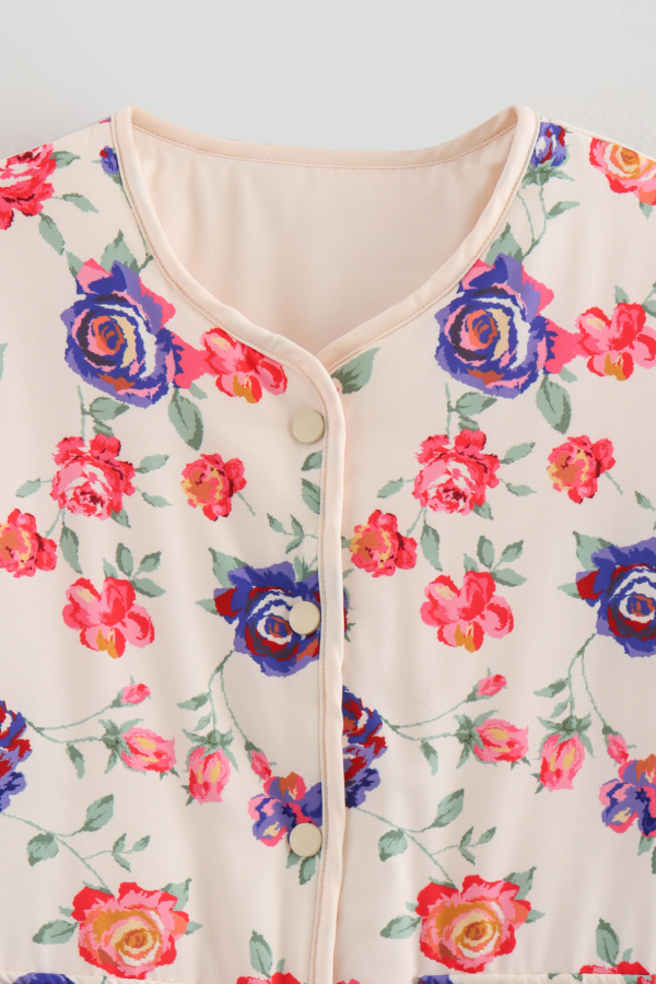 Cárdigan holgado con cuello en V para mujer, abrigo de algodón con estampado moderno
