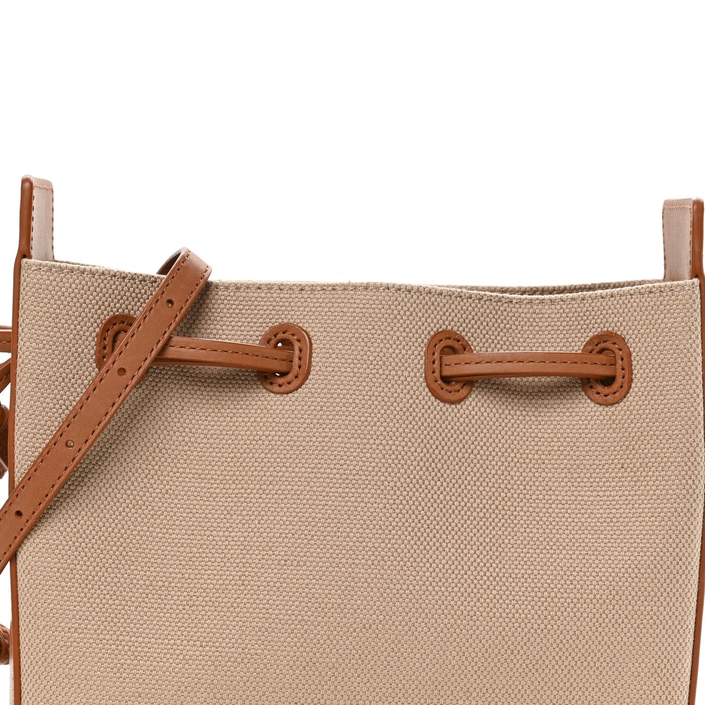Canvas Calfskin Small Bucket Bag  Desert Dust Brick