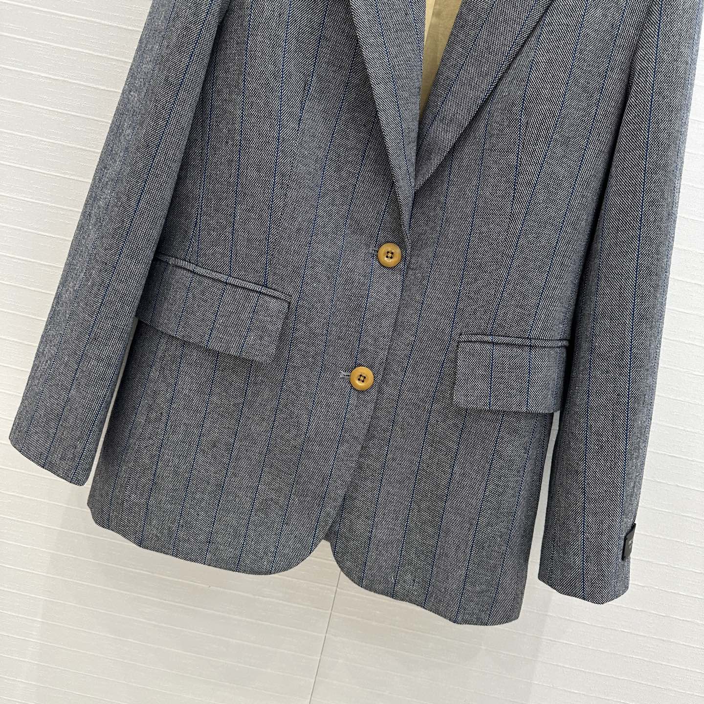 Prada 25 Striped Vest Suit Gray Wool Polyester