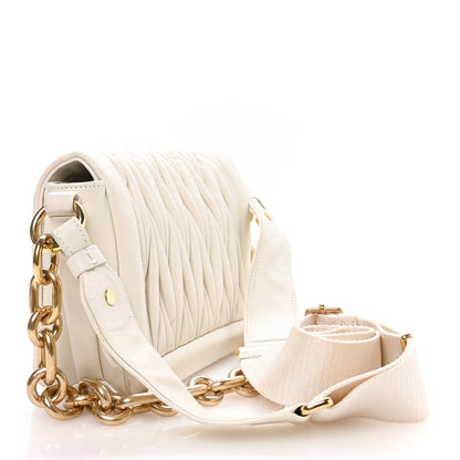 Nappa Matelasse Chain Shoulder Bag White