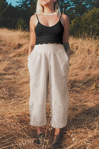 Pantalones anchos y sueltos con leggings y pantalones deportivos