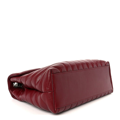 Calfskin Y Quilted Monogram Medium Loulou Chain Satchel Palissandre