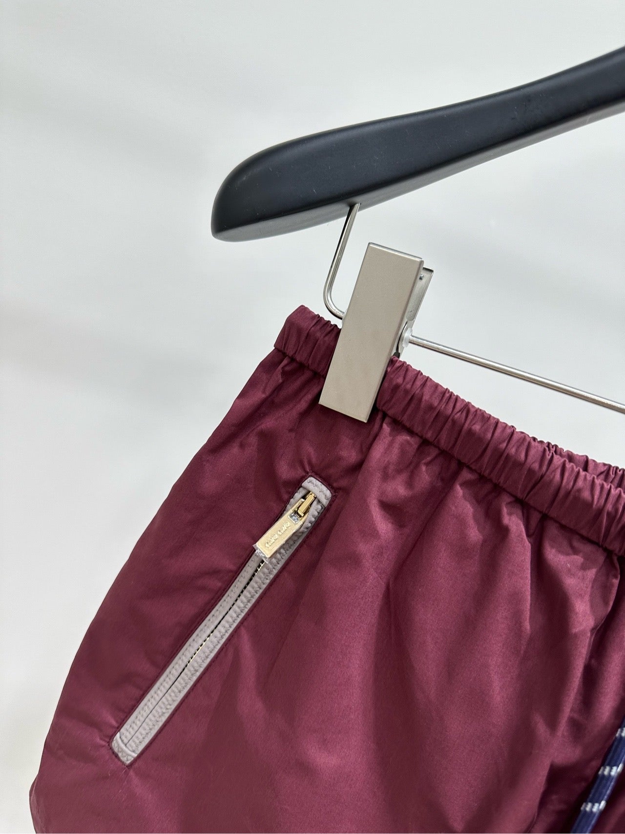 Miu Shorts Burgundy Windproof Fabric 349727
