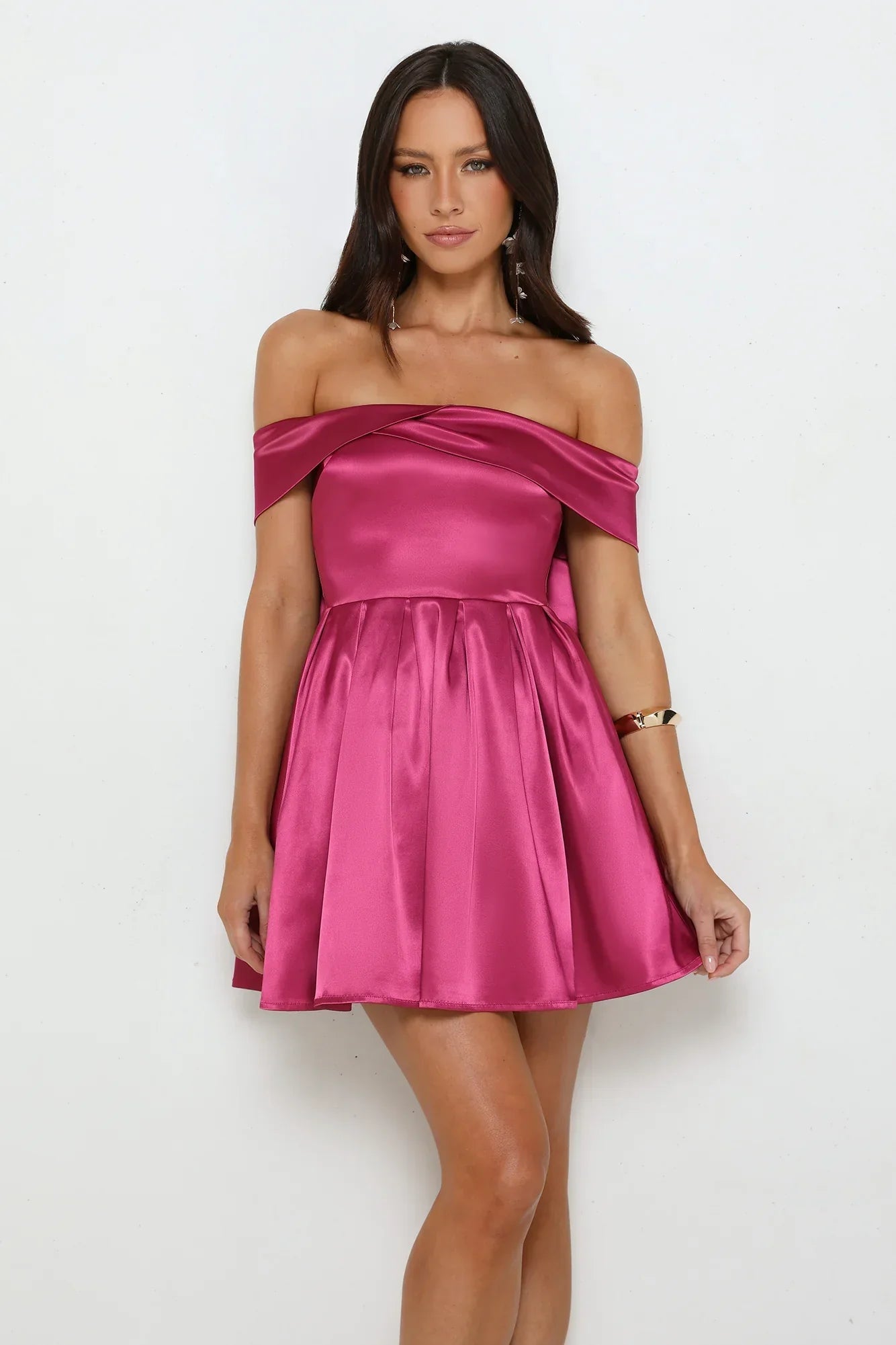 Luxe Language Off Shoulder Mini Dress