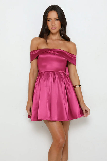 Luxe Language Off Shoulder Mini Dress