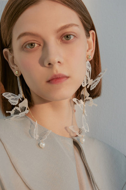 Butterfly Long Pendant Earrings