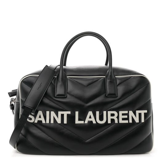 Calfskin Medium Miles Logo Bowler Duffel Bag Black