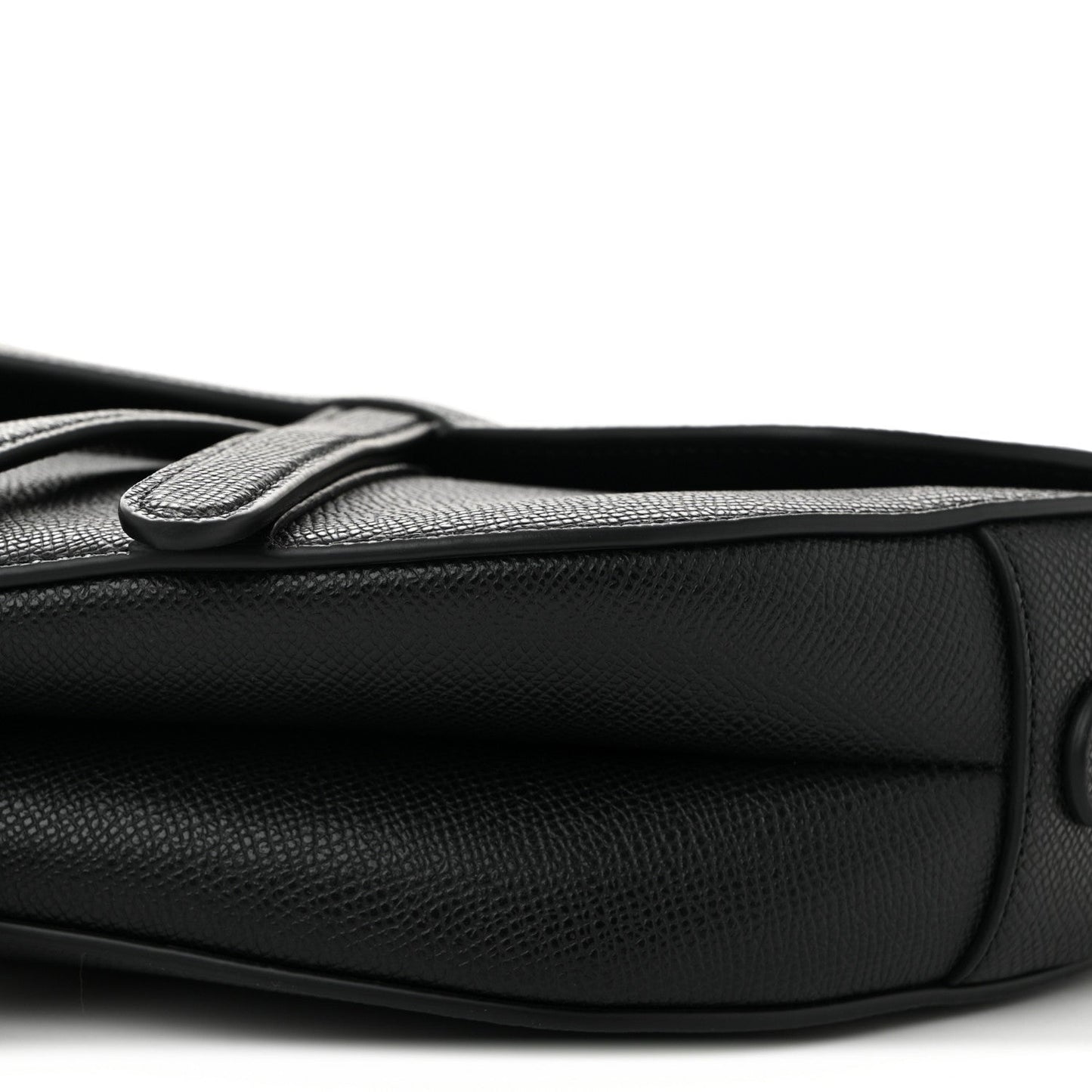 Grained Calfskin Saddle Bag Black