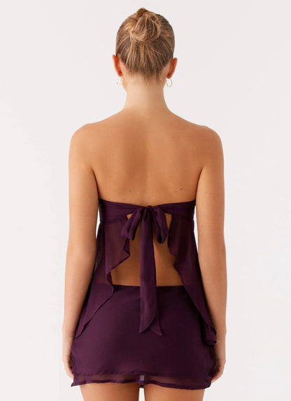 Caleb Mini Skirt - Plum